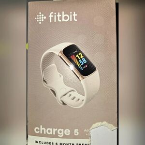 Fitbit Charge 5 Smartwatch - White and Gold